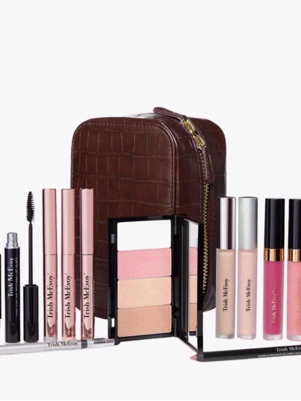 Trish McEvoy Pink & Brown Makeup Set with Mascara and Lip Glosses